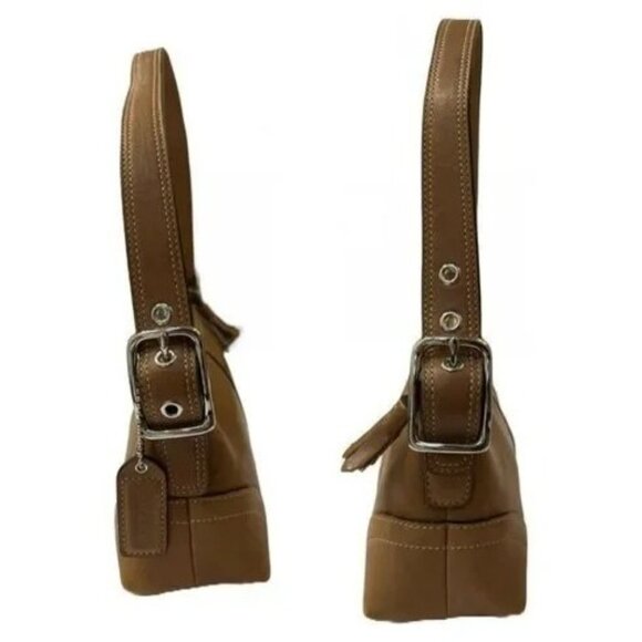 Coach 2005 Tan Leather Mini Baguette Hobo Satchel Bag 8A64 - Picture 12 of 15